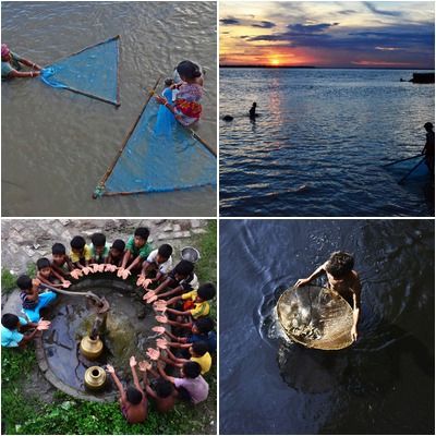 Water life and fishing india.